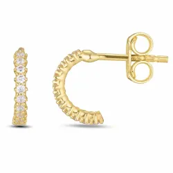 zirkoni rengaskorvakorut 9 karaatin kultaa kanssa zirkoni - Gold Collection