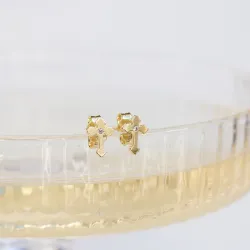 risti nappikorvakorut 9 karaatin kultaa kanssa zirkoni