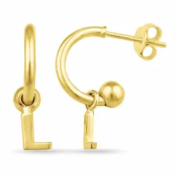 l-kirjain rengaskorvakorut  kullattu hopea - My Letter