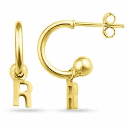 r-kirjain rengaskorvakorut  kullattu hopea - My Letter