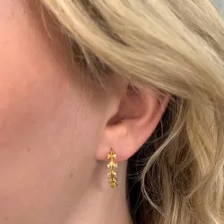 lehti zirkoni korvarenkaat  kullattu hopea