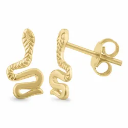 käärme nappikorvakorut  kullattua hopeaa