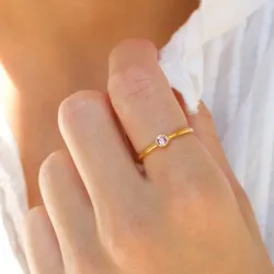 kristalli sormus kullattua hopeaa