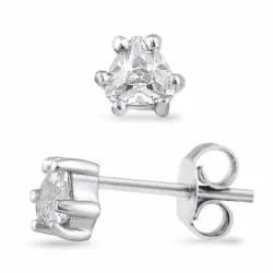 zirkoni solitaire-nappikorvakorut  hopea