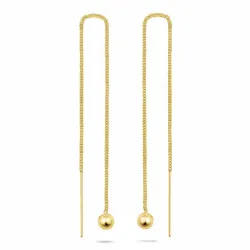 pitkät kuula ketjukorvakorut  kullattu hopea