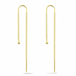 pitkät ketjukorvakorut  kullattu hopea