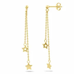 pitkät tähti ketjukorvakorut  kullattu hopea