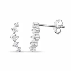 zirkoni nappikorvakorut  hopea