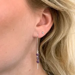 ametisti ketjukorvakorut  hopea - Loom Stones