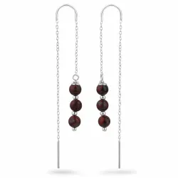 punainen jasper ketjukorvakorut  hopea - Loom Stones