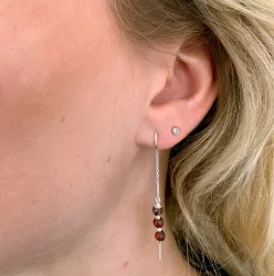 punainen jasper ketjukorvakorut  hopea - Loom Stones