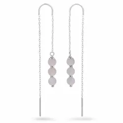 roosa kvartsi ketjukorvakorut  hopea - Loom Stones