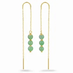 amatsoniitti ketjukorvakorut  kullattu hopea - Loom Stones