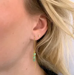 amatsoniitti ketjukorvakorut  kullattu hopea - Loom Stones