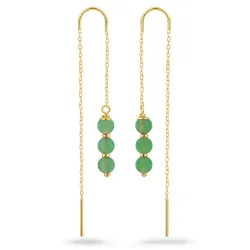 jadekivi ketjukorvakorut  kullattu hopea - Loom Stones