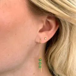 jadekivi ketjukorvakorut  kullattu hopea - Loom Stones