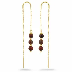 punaista jasper ketjukorvakorut  kullattu hopea - Loom Stones
