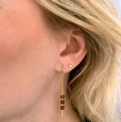 punaista jasper ketjukorvakorut  kullattu hopea - Loom Stones