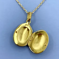 12,5 x 19 mm ovaali medaljonki  kullattua hopeaa