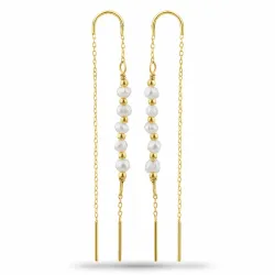 helmi ketjukorvakorut  kullattu hopea