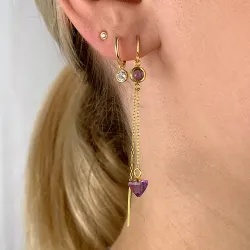 ametisti ketjukorvakorut  kullattu hopea - Loom Stones