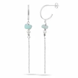 amatsoniitti ketjukorvakorut  hopea