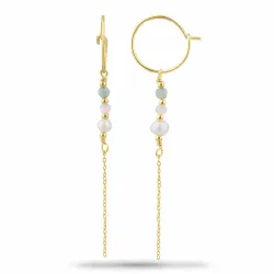 vihreä agaattia ketjukorvakorut  kullattu hopea - Loom Stones