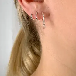 12 mm roosa kvartsi rengas  hopea - Loom Stones