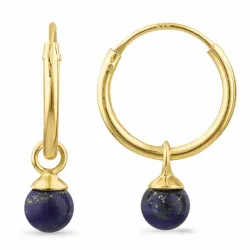 12 mm Lapislatsuli rengas  kullattu hopea - Loom Stones