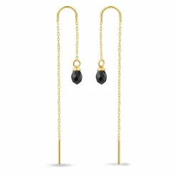 mustat zirkoni ketjukorvakorut  kullattu hopea - Loom Stones