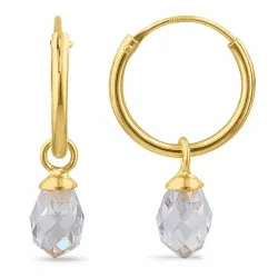 12 mm valkoinen zirkoni rengas  kullattu hopea - Loom Stones