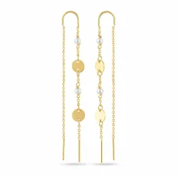 pitkät ketjukorvakorut  kullattu hopea