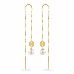 pitkät ketjukorvakorut  kullattu hopea