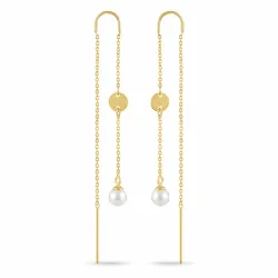 pitkät ketjukorvakorut  kullattu hopea