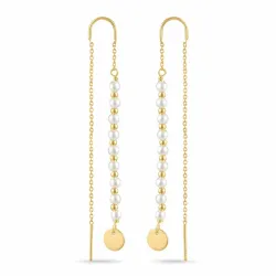 pitkät ketjukorvakorut  kullattu hopea