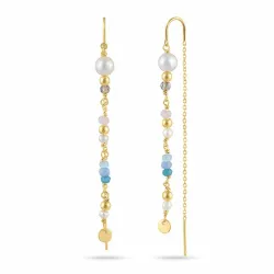 helmi ketjukorvakorut  kullattu hopea - Loom Stones