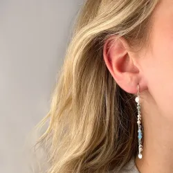 pitkät helmi ketjukorvakorut  hopea - Loom Stones