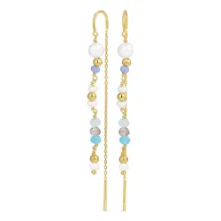 pitkät ketjukorvakorut  kullattu hopea - Loom Stones