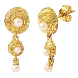 Hultquist Shelly double helmi korvarenkaat  kullattua hopeaa