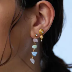 Hultquist Shelly double helmi korvarenkaat  kullattua hopeaa