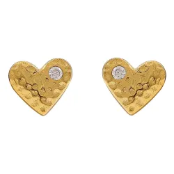 Hultquist Mini  sydän korvarenkaat  kullattua hopeaa