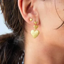 Hultquist Mini  sydän korvarenkaat  kullattua hopeaa