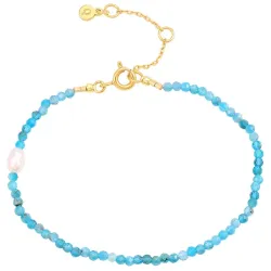 Hultquist Wren sininen rannekoru  kullattua hopeaa