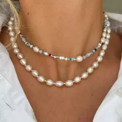 Hultquist Zoe kaulaketju  kullattua hopeaa monivärinen kivi