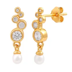 Hultquist Sienna helmi korvarenkaat  kullattua hopeaa valkoinen zirkoni