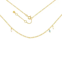 Hultquist kaulaketju, jossa on riipus  kullattua hopeaa vaaleansininen kivi