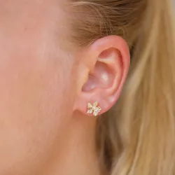 kukka nappikorvakorut 9 karaatin kultaa