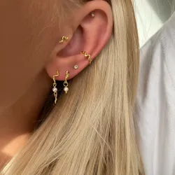 Nava Kai Petite helmi korvarenkaat  kullattua hopeaa