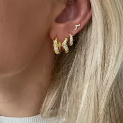 Nava Norma Petite nappikorvakorut  kullattua hopeaa