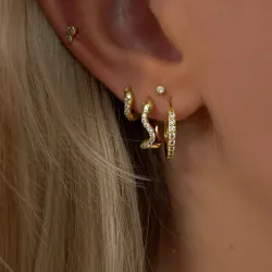 Nava Ara rengas  kullattua hopeaa valkoinen zirkoni